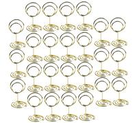 Holibanna 25pcs Card Holder Stand Adjustable Sign Place Stands Tall Gold Table Number Holders Lanyard Wedding Seating Chart Photo Frame Poster Plate Double Cards Golden Carbon Steel Wire
