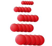 Holibanna 25Pcs Colored Paper Lanterns Hanging Decorations for Birthday Wedding Party Garden Indoor Outdoor Festival Wall Decor with Round Design