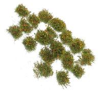 Holibanna 25pcs Miniature Plant Tuft and Artificial Grass Cluster for Model Scenery, Orange and J Color, Sand Table Decoration for DIY Outdoor Landscape and Gaming Terrain