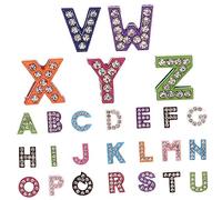 Holibanna 26Pcs Z Rhinestone Letter Charms Jewelry Accessories for DIY Jewelry Making Mixed Color Sparkling Alphabet Beads for Bracelets and Necklaces Crafting