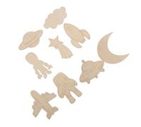 Holibanna 27pcs Outer Space Wooden Crafts DIY Unfinished Wooden Cutouts with Space Designs for Home Decor Party Decorations and Creative Painting Projects