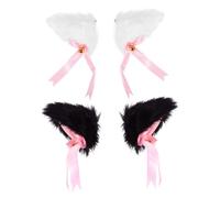 Holibanna 2pairs Cosplay Cat Ears Hairpin Hair Accessories Cat Ear Headdress White Headband for Women