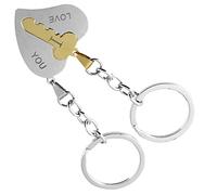 Holibanna 2pairs Heart Keychains i Love You Stainless Steel Key Rings for Couples Versatile Bag Charms Stylish and Heart Pendant Decor