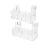 Holibanna 2pcs Acrylic Suction Cup Holder with Compartments Versatile Fridge Organizer for Beverage Cans Easy Installation Beverage Rack for Kitchen and Supermarket Use