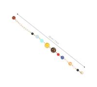 Holibanna 2pcs Adjustable Astronomy Bracelet Natural Stone Beads Solar System Design Unique Handmade Universe Jewelry for Women Men Gifts