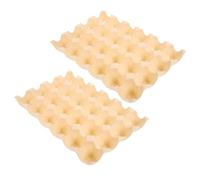 Holibanna 2pcs Beige 24-grid Chicken Egg Tray Organizer Reusable Egg Holder Box for Refrigerator Storage and Freshness Maintenance