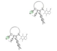 Holibanna 2pcs Biology Theme Keychain Microscope Pendant Keyring for Students and Teachers for Science Enthusiasts and Researchers Multi-Functional Bag Charm