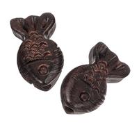 Holibanna 2pcs Black Wooden Fish Charms Lightweight Keyring Pendants for Keychain Making, Creative Decorative DIY Craft Accessories for Hanging Ornaments