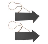 Holibanna 2pcs Black Wooden Hanging Chalkboard Signs with Twine, Arrow-Shaped Message Boards for Office, Kitchen, Home Decoration and Party Use