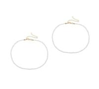Holibanna 2pcs Boho Choker Necklace Chain Bead Necklace Boho Tiny Bead Choker Jewelry Beach Bead Choker for Women and Girls
