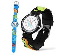 Holibanna 2pcs Boy Girl Cartoon Dinosaur Watches for Toddlers Quartz for Boys and Girls Easy Read Arabic Numbers Bright Colors Fun Learning Tool