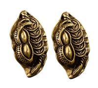 Holibanna 2Pcs Brass Leaf Charm Keychain Pendant Creative Party Favor Unique Keyring Accessories for Carnival Prizes Hand Painted Design for Personal Collection