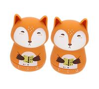 Holibanna 2pcs Cartoon Animal Shape Mechanical Cooking Timer Easy Use Countdown Timer for Kitchen for Baking Frying and Boiling Eggs No Batteries Required Cute