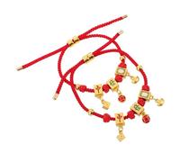 Holibanna 2pcs Chinese Style Mahjong Bracelet Braided Feng Shui Wrist Rope for Luck and Protection Vintage Inspired Lucky Jewelry for Mahjong Players and Cultural Gift