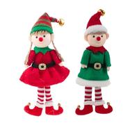 Holibanna 2pcs Christmas Doll Hanging Ornaments for Christmas Tree Decoration Cloth Material with Assorted Colours for Decorating The House and Creating A Festive Atmosphere