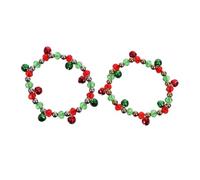 Holibanna 2pcs Christmas Style Crystal Bracelet Elegant Jewelry for Holiday Celebrations Festive Wrist Chains Gold Silver Delicate Design with Bells for Parties Gatherings