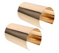 Holibanna 2PCS Chunky Gold Bracelets: Open Wide Cuff Bangle Bracelets for Women Statement Bangle Armlet Wrist Accessories Polished Metal Upper Arm Punk Jewelry