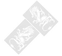 Holibanna 2Pcs Convenient Dragon Stencils for Painting DIY Crafts Reusable Decorative Templates for Wall Art and Drawing