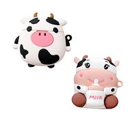 Holibanna 2Pcs Cow Earbuds Case Cute Cartoon Earpieces Shell for Portable Wireless Charging Case with Hanging Stylish for Easy Access