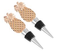 Holibanna 2pcs Creative Pineapple-Shaped Wine Stoppers for Gift Zinc Alloy with Strong Seal and Decorative Design