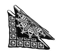 Holibanna 2pcs Crochet Headband for Women Gothic Skull and Spider Pattern Knitted Bandana Triangle Scarf Hair Accessory for Halloween Party and Everyday Wear
