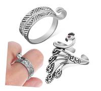 Holibanna 2Pcs Crochet Yarn Guide Finger Rings Open Finger Holders for Knitting Maintain Yarn Tension for Crafts and Daily Wear Suitable for Finger