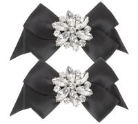 Holibanna 2pcs Crystal Bow Shoe Clips Womens High Heel Shoe Buckle Wedding Bridal Shoe Bow Detachable Boots Clips Shoe Charm Flower for DIY Craft Hat Decor