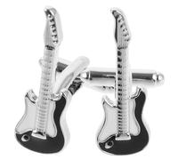 Holibanna 2pcs Cuff Links Small Cuff Links Classic Brass Sturdy Structure Firmly Attach to Shirt Men Attending Parties Guitar Shape