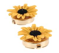 Holibanna 2pcs Cufflinks Sunflower Shape Button Covers Elegant Alloy Sturdy Detachable Novelty Mens Style for Casual Shirts and Wedding