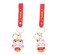 Holibanna 2pcs Cute Cartoon Keychain Pendant Adorable Bag Charm for Girls for Car Keys Backpacks Giving Includes Earrings