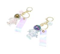 Holibanna 2pcs Cute Keyring Spaceman Key Chain Ring Bag Pendant Key Hanging Decoration Pink Keychain