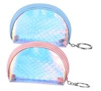 Holibanna 2pcs Cute Mermaid Purse Mini Zippered Wallet for Girls Adorable Change Pouch for Storing Keys and Small Essentials