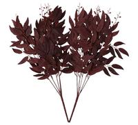 Holibanna 2pcs Dark Red Artificial Willow Leaves for Party DIY Leaf Decor Safe Material Elegant Faux Foliage for Home Christmas Crafts Office Exhibition Decoration