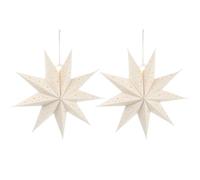 Holibanna 2pcs Decorative Paper Lampshades White Hanging Star Light Covers for Christmas Decor Easy Installation Space Saving Design for Home Furnishing