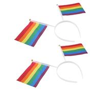 Holibanna 2pcs Delicate Rainbow Flag Headbands Striped Hairbands for Pride Parties Festival Celebration Lightweight Comfortable Rainbow Hair Accessories for Women