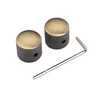 Holibanna 2Pcs Electric Metal Guitar Bronze Dome Control Knobs Volume Switch Knob with Wrench for Bass Guitar Parts