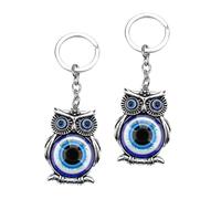 Holibanna 2pcs Evil Eye Owl Keychain Pendant Hanging Pendant for Keys Bag Decor Lightweight Compact Amulet Charm for Home Travel Adorable Owl Shaped Key