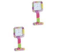 Holibanna 2pcs Fashionable Square Nurse Watch for Women Silicone Medical Pocket Watch Accurate Timekeeping for Ladies