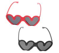 Holibanna 2Pcs Fun and Quirky Eye Glasses for Birthday Parties and Outdoor Events Lightweight and Comfortable Heart Sunglasses for Creative Photo Opportunities