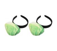 Holibanna 2pcs Girls Plush Chinese Cabbage Headband, Soft and Comfortable Vegetable Hair Hoop for Halloween Party Dress and Cosplay, Versatile Use and High Realism