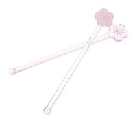 Holibanna 2pcs Glass Stirring Sticks Set Pink Cherry Blossom Pattern Reusable Beverage Swizzle Stirrers for Coffee Juice Cocktail Party Bar Tools