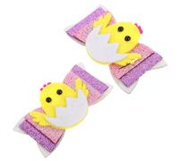 Holibanna 2pcs Glitter Eggshell Chick Hair Clips for Boy Girl Sparkly Bunny Ears Bow Barrette Cute Decorative Hair Accessories for Easter Parties and Dress-up