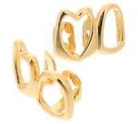Holibanna 2pcs Gold Teeth Grill for Women Hip Hop Style Tooth Caps with Delicate Hollow Micro Zirconia Design for Halloween Cosplay Parties and Stage Performances