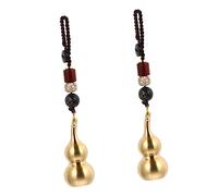 Holibanna 2pcs Gourd Keychains Car Key Holder Pure Brass Keychains Key Hanging Ornament