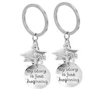 Holibanna 2pcs Graduation Bachelor's Cap Keychain Keyring Keychain Pendant Key Holder for Bag