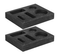 Holibanna 2pcs Graphite Casting Mold with 5-Slots for Metal and Gold Bars, High Purity Material and Rapid Heat Transfer, for Jewelry Creation and Metal Smelting
