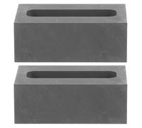 Holibanna 2pcs Graphite Ingot Casting Mold Crucibles for Metal Melting and Jewelry Refining, 100g Capacity, Black Sturdy Material for DIY Metal Smelting and Professional Crafting