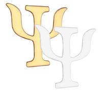 Holibanna 2Pcs Greek Alphabet Brooch Vintage Style Letter Pins for Women Fashionable Alloy Collar Accessories for Clothing and Bags Unique Psychology Symbol Decoration