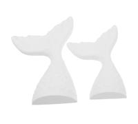 Holibanna 2pcs Gypsum Fish Tail Statue Rustic Ocean Coastal Figurine for Jewelry Display Home Shelf Decoration Unique Photography Prop for Nautical Themed Setups