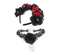 Holibanna 2pcs Halloween Decoration Scary Headband Party Skull Headpiece Costume Party Hairband Skull Halloween Headband Headpiece Women Black Plastic